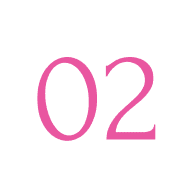 Pink number 02 on a white background, representing the number 2 in the icon
